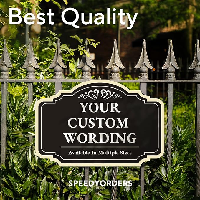 Custom Outdoor Metal Signs, Personalized Aluminum Sign - Driveway, Waterproof - Design 2 Black Charcoal 42x28 In