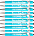 HEYZARDA Personalized Pens with Name Text Logo Custom Ballpoint Pen for Business Office Events with Stylus for Touchscreen 10 Pcs Lake