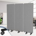 Acoustic Room Divider Privacy Panel with Wheels, 3 Panel Soundproof Room Divider (Aluminum Frame) for Room Partition, Folding Room Dividers Separation Office Cubicle Wall Sound Proof Partition Divider