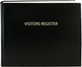 BookFactory Visitor Log Book Visitors Register Sign-in Book - 120 Pages, 8 7/8'' x 7'' - Black Cover, Section Sewn Hardbound (Made in USA)