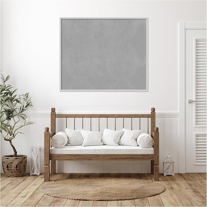 Amanti Art Silver Framed Magnetic Board 41x49 Oversize Vision Board for use with Magnets, 100% Metal Sheet to Display Items as Office Decor or for Home Organization in mudroom, Kitchen or Kids Room