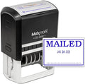 MaxMark Large Self-Inking Rubber Date Office Stamp with Mailed Phrase & Date - Blue Ink, 12-Year Band - Style 3