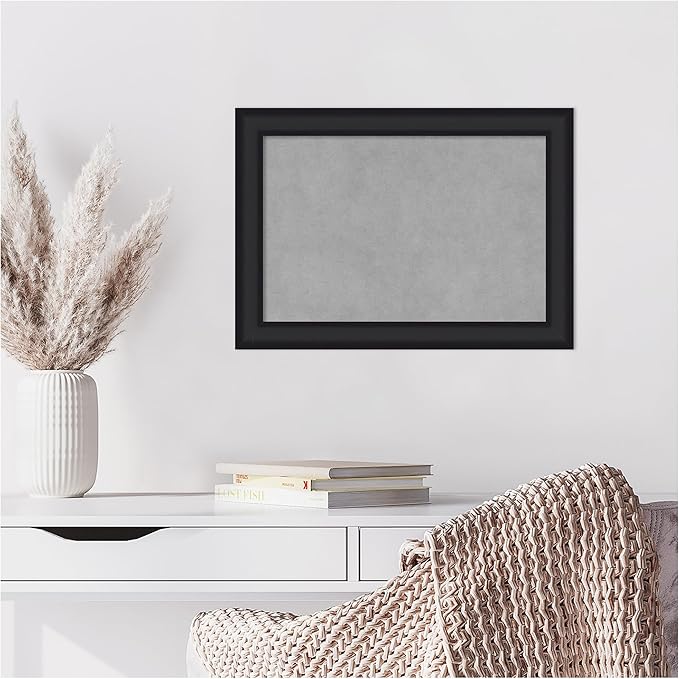 Amanti Art Black Framed Magnetic Board 15x21 Small Vision Board for use with Magnets, 100% Metal Sheet to Display Items as Office Decor or for Home Organization in mudroom, Kitchen or Kids Room