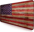Tree Texture American Flag Computer Mouse Pad, Suitable for Home Office and Study Keyboard Mouse Pad 35.4 x 15.7 x 0.12 Inches