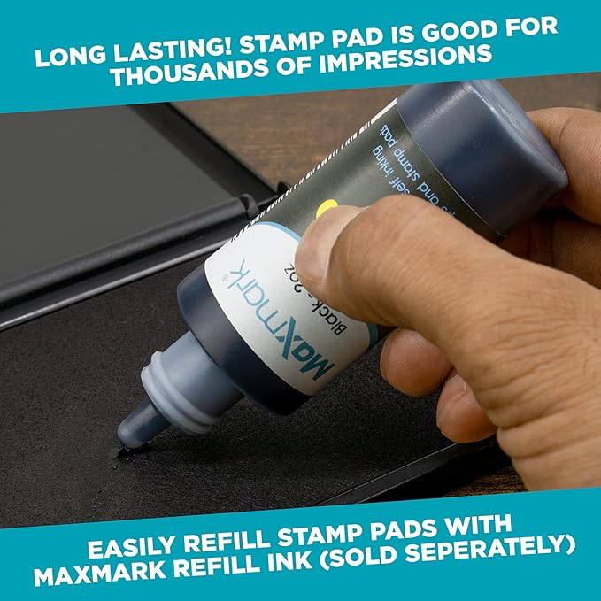 MaxMark Large Premium Magenta Purple Ink Stamp Pad - 4-1/4" by 7-1/4" - Premium Quality Felt Pad
