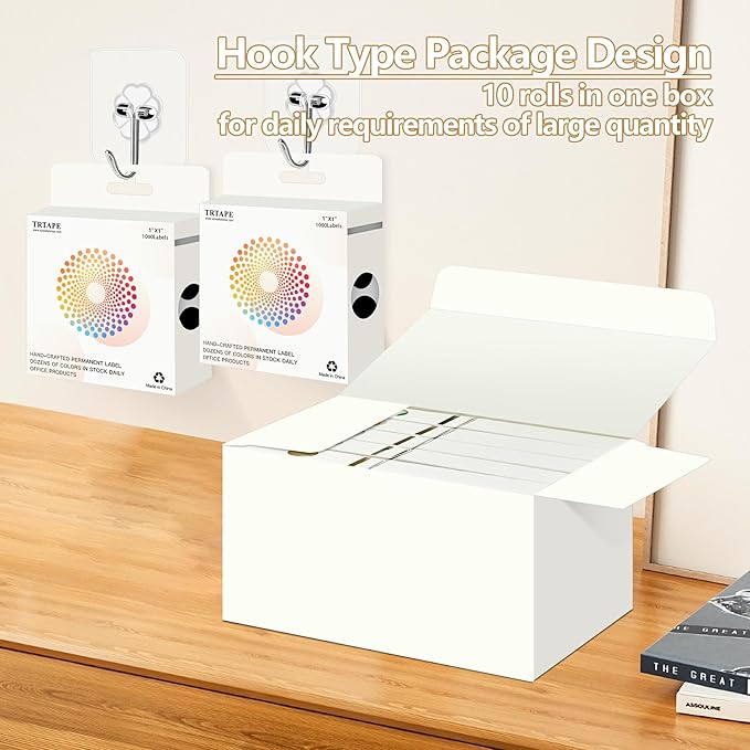 Black 1 Inch Round Color Coding Dot Labels, 10 Rolls 10000 Dot Stickers in Dispenser Box - Permanent Adhesion, Vibrant Colors, Highly Visible