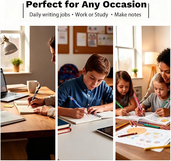 CRME Custom Pens Personalized Pen in Bulk Customized Pens Engraved Grip Retractable Ballpoint Pen with Name Text Logo 2-in-1 Stylus Pens for Touch Screens Ideal for Business Church Party 10-Pack