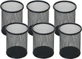 SNOW COOLER Pen Holder Pencil Holder Mesh Metal Pen Cup Holder Pencil Cup Holder for Desk Office Home Pen Organizer Black, 6 Pack