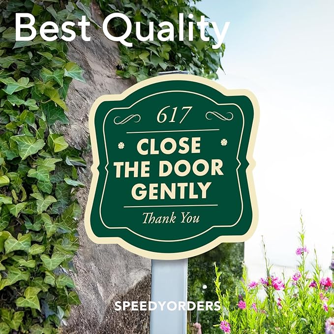 Custom Decorative Outdoor Metal Sign - Personalized Aluminum Driveway Sign, Waterproof, Made In USA - Design 3 Forest Green 18x18 In