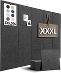 Cork Boards for Office, Dart Board Wall Protector, 59"x36" | 15 Pack | Black Bulletin Board, Cork Board, Cork Board Squares, Homasote Board, Bulletin Board Tiles (Gray Black)