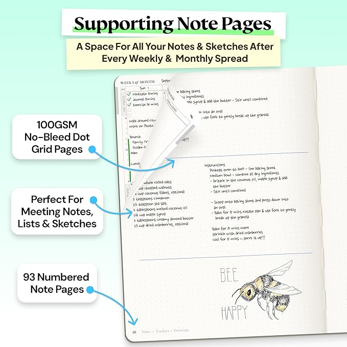 Roterunner Purpose Planner Notebook B5 7.5”x9.8” Undated 2026 Daily Weekly and Monthly Productivity Goal Setting Tool for Work Home ADHD Planner for Adults Self Care Journal (Pink Softcover)