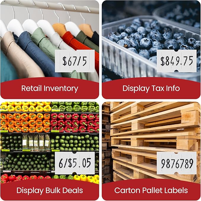Perco Pro 1 Line Price Gun - Includes 1 Line Pricing Gun, Pre-Loaded Roll of 1,000 White Labels and Ink Roll