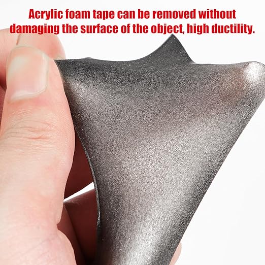Double Sided Tape Heavy Duty, Waterproof Mounting Foam Tape, 36.5ft Length, 0.4in Width, High Temperature Resistant Adhesive Tape for Car, LED Strip Light, Office Decor, Uses 3M 5108 Raw Material