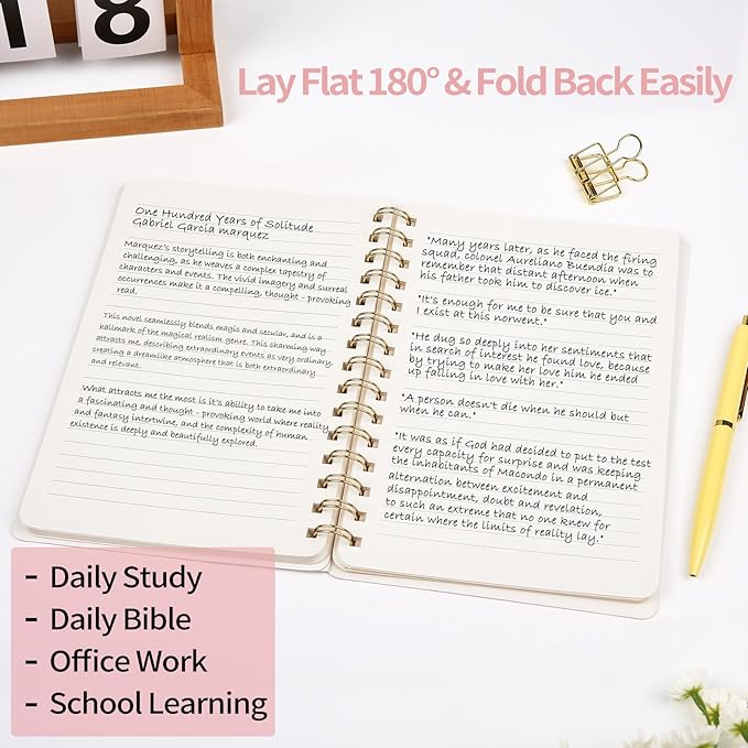 Spiral Notebook-5.75" x 8.125" College Ruled Journal with Inner Pockets and 160 Pages,PU Leather Cover Business Journal, Twin-Wire Binding Notebook Perfect for Office & Home School Supplies 6 pack Black/Green