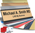 Custom Name Plate with Choice of Mounting for Walls, Doors, Desk Holders, Cubicles, Hanging and More - Personalized Cashew Plastic Black Letters - USA Made 2x8 - N6