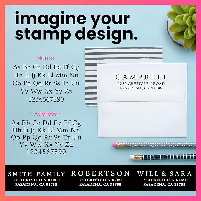 ExcelMark Personalized Return Address Stamp – Custom Self Inking Rubber Stamp (Large, Simple Classic)