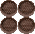 VOCOMO 3X3 Round Rubber Caster Cups, Non Slip Furniture Pads, Anti-Slip Gripper, Anti Skid Furniture Feet, Anti Slide Floor Protector for Bed Couch Table Chair Stoppers - Brown, 4 Pack