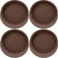 VOCOMO 4X4 Round Rubber Caster Cups, Non Slip Furniture Pads, Anti-Slip Gripper, Anti Skid Furniture Feet, Anti Slide Floor Protector for Bed Couch Table Chair Stoppers (Brown, 4 Pack)