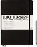 LEUCHTTURM1917 - Notebook Hardcover Master Classic A4+ - 235 Numbered Pages for Writing and Journaling (Black, Ruled)