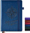 PAIBAS Lined Journal Notebook for Women Men, 160 Pages, A5 Hardcover Vintage Leather Journaling Notebooks for Work, School, Note Taking, Travel, Bible Study, Daily Diary for Writing 5.8"x8.5" (Navy)
