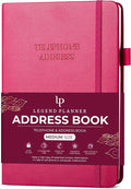 Legend Planner Address Book with Alphabetical Tabs –Telephone Contacts Book for Phone Numbers, Addresses, Passwords, Medium (Hot Pink)
