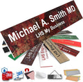 Engraved Door Signs for Office Personalized Rustico Granite Plastic Door Plaque White Letters - Made in USA 2x12 S2
