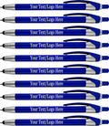 Personalized with Your Custom Logo or Text Pens-Pack of 300- for Marketing, Parties, and Events, 2 in 1 Capacitive Stylus & Ballpoint Pen Compatible with Touchscreen Devices, Black Ink, Blue Pens