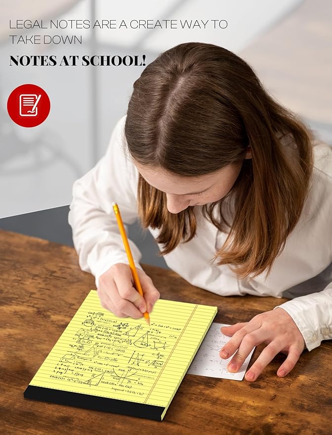 Aidunmis 8 Pack Yellow Legal Pads 8.5 x 11 Wide Ruled Note Pads 8.5x11 Lined Paper Writing Pads Notepads 8.5 x 11 Notebook Paper for Work Legal Notepads Yellow Pads of Paper 30 Sheets per Legal Pad