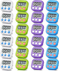 24 Pack Timers Magnetic Kitchen Timer Cooking Timers for Kitchen Digital Timer with Big Display Loud Ring Electronic Timer for Cooking, Classroom, Break Time(24, White,Green,Blue,Purple)