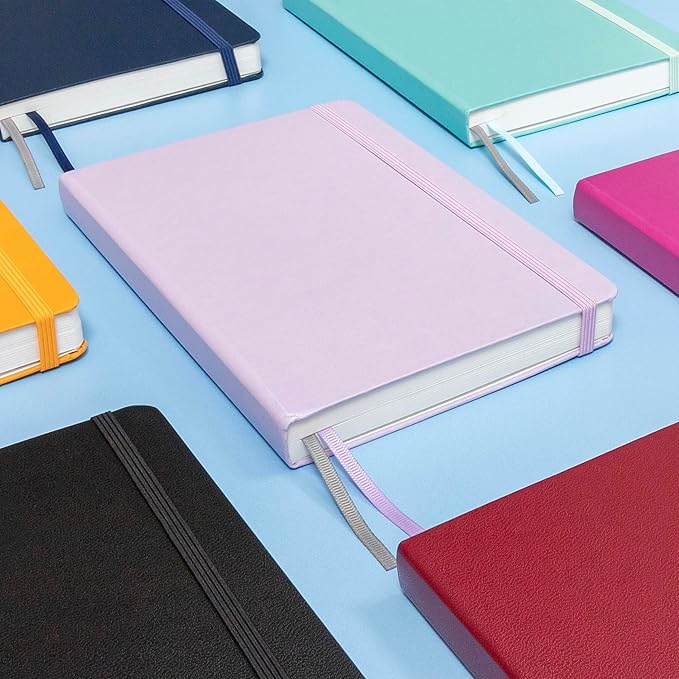 PAPERAGE Lined Journal Notebook, (Sky Blue), 252 Pages, Medium 5.6 in x 8 in - 100 GSM Thick Paper – Hardcover Journaling Notebook for Work, School & Note Taking