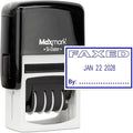 MaxMark Office Self Inking Date Stamp with Phrase Faxed - Blue Ink