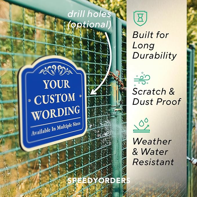 Custom Decorative Outdoor Metal Sign - Personalized Aluminum Design 1 Blue Steel - 24x24 In, Waterproof, Made In USA, Driveway Sign