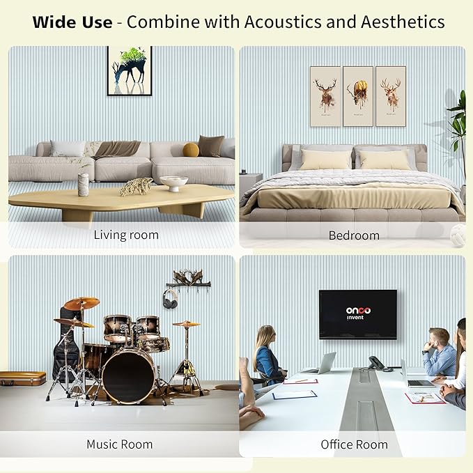 AUTORIFIC Acoustic Panels,10 Pack Sound Panels Noise Reducing for Walls,47.2"x23.6"x0.35" Soundproof Wall Panels,High-Density Acoustic Wall Panels,Decorative Wall Sound Absorbing Panel,White