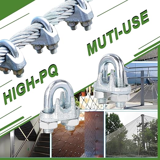 30 PCS 1/8 Inch Wire Rope Clamps, M3 Heavy Duty Galvanized Wire Cable Clamps for Tent Ropes, Boat, Clotheslines, U-Bolt Saddle Fasteners for Secure Connections