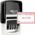 MaxMark Office Self Inking Date Stamp with Phrase Entered - Red Ink