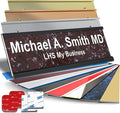 Custom Name Plate with Choice of Mounting for Walls, Doors, Desk Holders, Cubicles, Hanging and More - Personalized Canberry Marble Plastic White Letters - USA Made 2x8 - S5