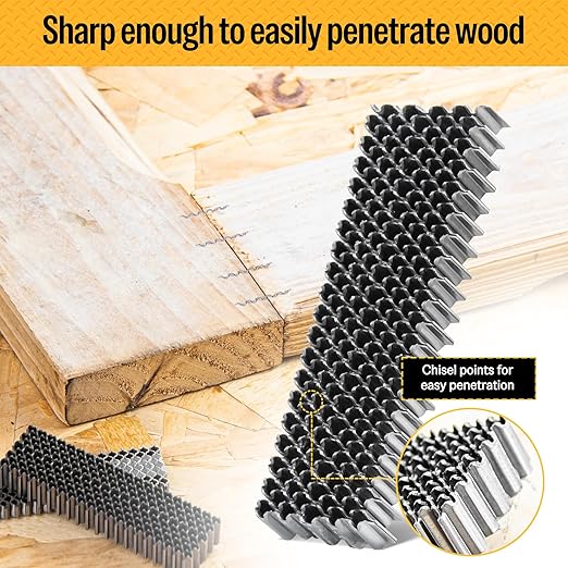 meite Corrugated Fasteners MC138 25 Gauge 1-Inch Crown 3/8-Inch Length Staples Corrugated W Fasteners for Pneumatic Corrugated Tools, for Woodworking Projects (1,200 Counts/Box)