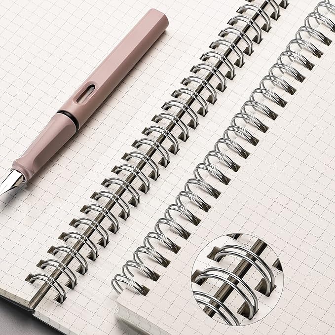 AHGXG A5 Graph Paper Notebook Spiral (3-Pack) Spiral Journal 5.7"x 8.3", Quad Ruled, with Thick 100gsm Square Grid Paper,80 Sheets Per Pack