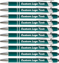HEYZARDA Personalized Pens with Name Text Logo Custom Ballpoint Pen for Business Office Events with Stylus for Touchscreen 20 Pcs Dark Green