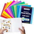 Hygloss Blank Books - Bulk 20 Pack – 4.25" x 5.5" A6 Assorted Colors – Paperback Blank Books for Kids to Write Stories, Doodle Art – Plain Drawing Sketchbook, Unlined Journal, Notebook Without Lines
