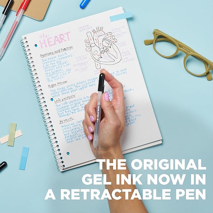 SAKURA Gelly Roll Retractable Gel Pens Colored - Opaque Color Set - Medium Point Ink Pen for Journaling, Art, or Drawing - Colored Gel Pens with White, Gold & Silver Ink - 10 Pack