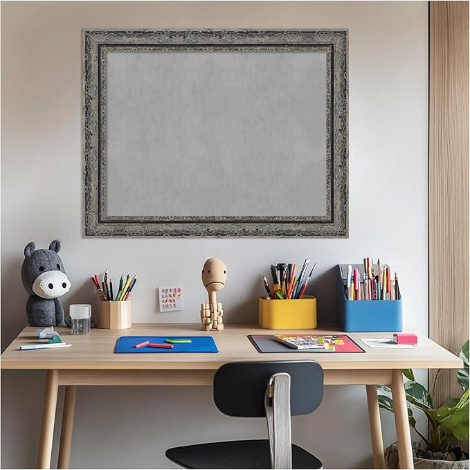 Amanti Art Black Framed Magnetic Board 22x28 Medium Vision Board for use with Magnets, 100% Metal Sheet to Display Items as Office Decor or for Home Organization in mudroom, Kitchen or Kids Room