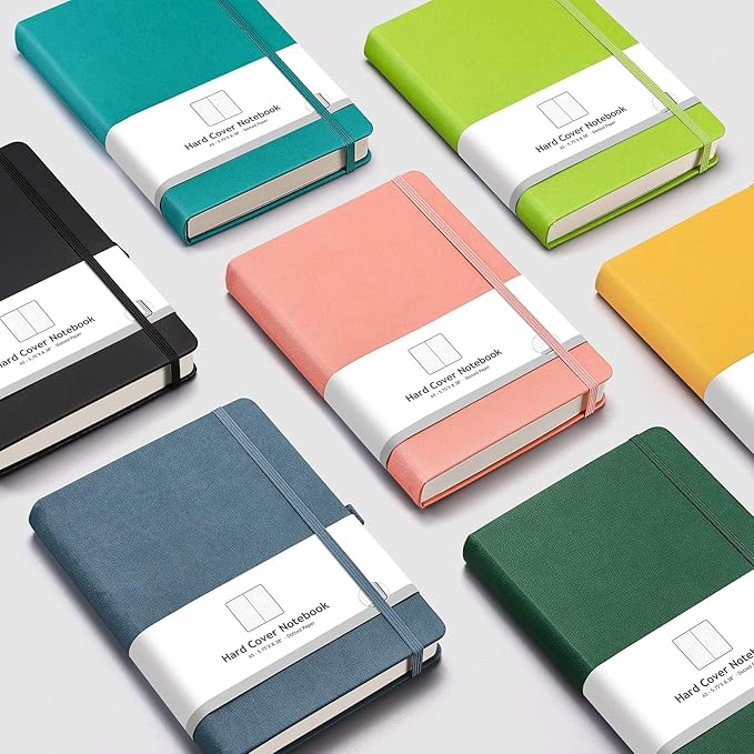 AHGXG Bullet Dotted Journal - 320 Numbered Pages Dot Grid Notebook A5 Thick Journal, 100gsm Thick Dotted Paper, Leather Hardcover,Inner Pocket, 5.75'' × 8.38'' - Green