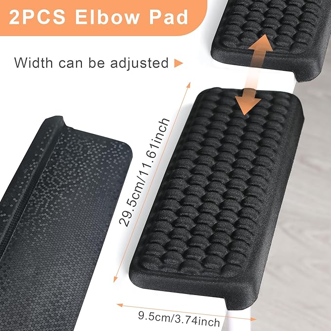 L-Shaped Desk EdgeRest, 2-Piece Set,Desk Elbow Pad, Ergonomic Design, Suitable for Desk and Table Edge, Memory Foam Material, Non-Slip and Wear-Resistant, Black Oval9（Fabric）