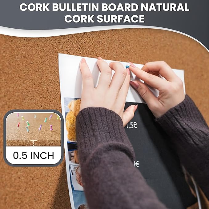 72"x36" Lockable Enclosed Bulletin Board, Outdoor Cork Weather-Resistant Aluminum Frame Notice Board, Wall Mounted Display Case Acrylic Doors for School,Office,Silver Frame w/Cork