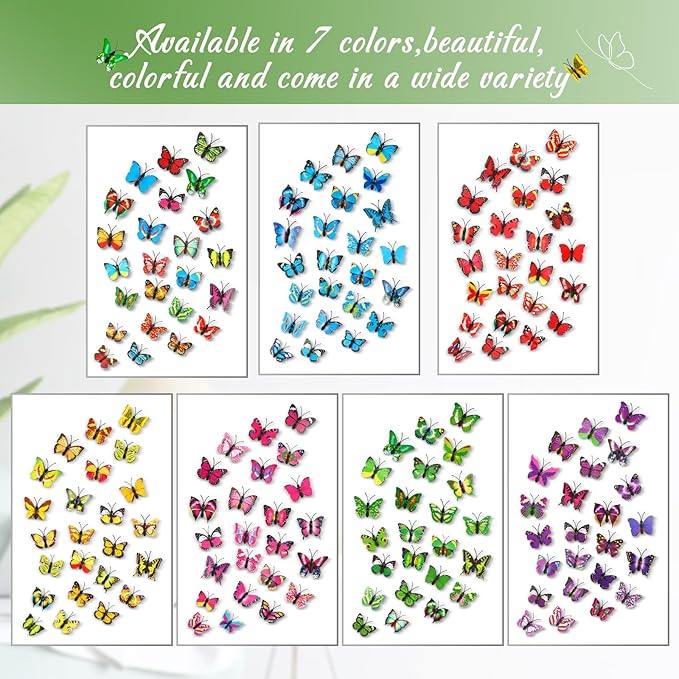 50Packs Butterfly Push Pins Decorative Push Pins Colorful Thumb Tacks Cute Thumbtacks for Corkboard Bulletin Board Wall for Office Decor Home Cubicle Decorations Hanging