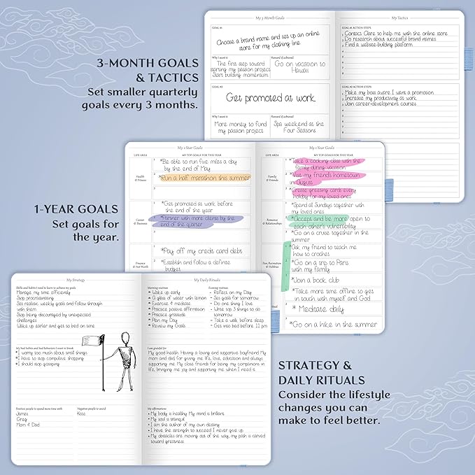 Legend Planner – Weekly & Monthly Life Planner to Hit Your Goals & Live Happier. Organizer Notebook & Productivity Journal. A5 (Periwinkle)