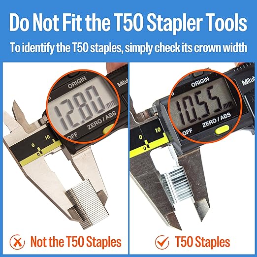 meite 21 Gauge 1/2-inch Crown Upholstery Staples, 304 Stainless Steel with 3/8-inch Leg Length, Heavy Duty Staples for Staple Gun MT8016 (10 Boxes)