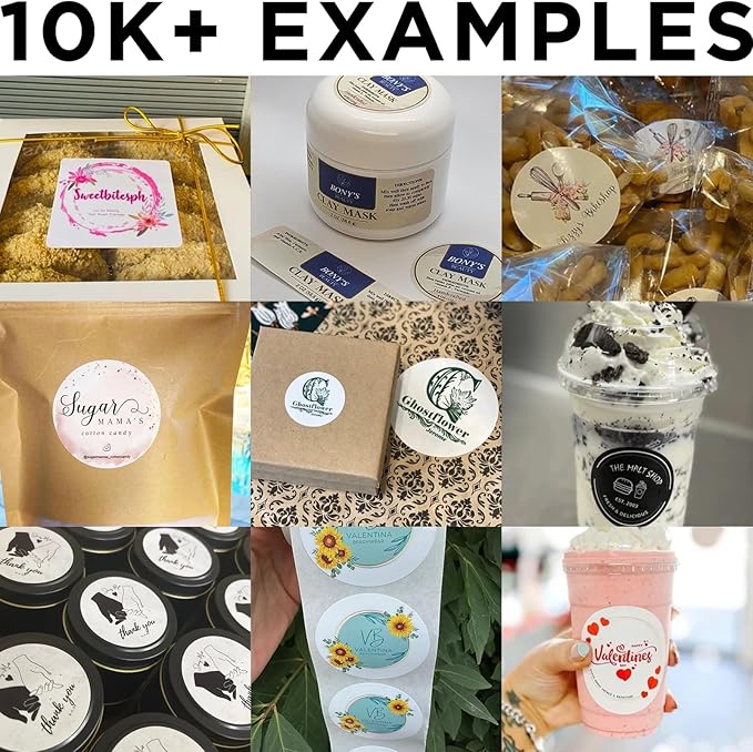 Custom Stickers Personalized Labels - Customized Stickers with Any Design Image Logo Text,Custom Stickers for Business Logo,Custom Thank You Label Stickers,100 Labels (Scalloped,5.5"x5.5")