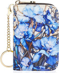 APHISON RFID Credit Card Holder Wallets for Women Leather Zipper Card Case for Ladies Keychain Wallet